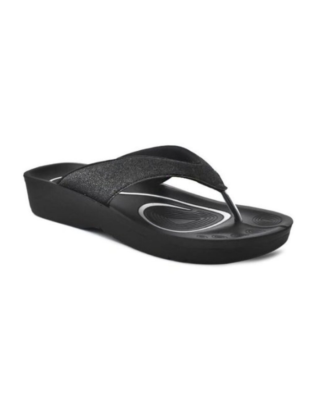 Aerothotic Womens Orthotic Comfort Thong Sandals Crystal Black Size 6 NEW